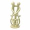 10" Tall Hand-Carved Cream Soapstone Family Sculpture with 2 Parents and 4 Children for Family Gift